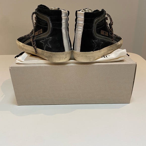 Golden Goose Slide Sneaker in Black Suede/Silver sz 38 New in Box - Picture 6 of 15